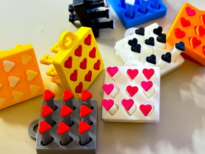 Heart Pin Fidget - Hearts - Print in Place - 20m