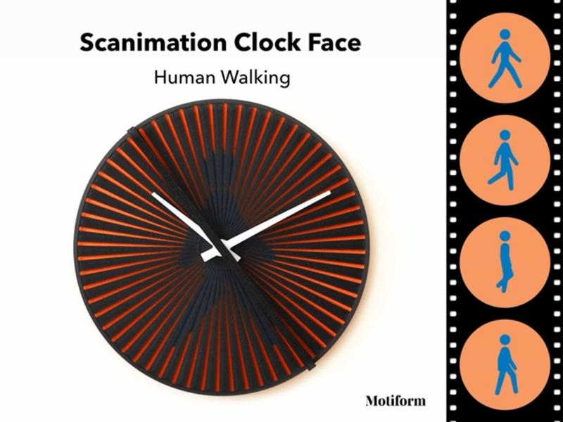Human Walking Scanimation Clock Face