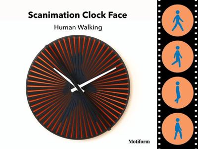 Human Walking Scanimation Clock Face