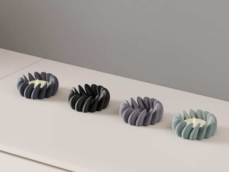 Modern Tealight Holder. Led candle Basket. Easy