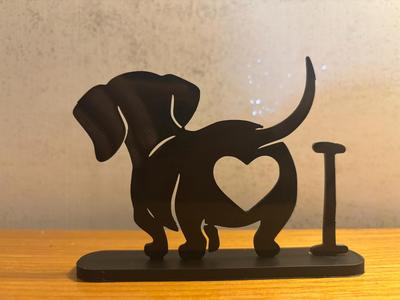 3D dachshund with base