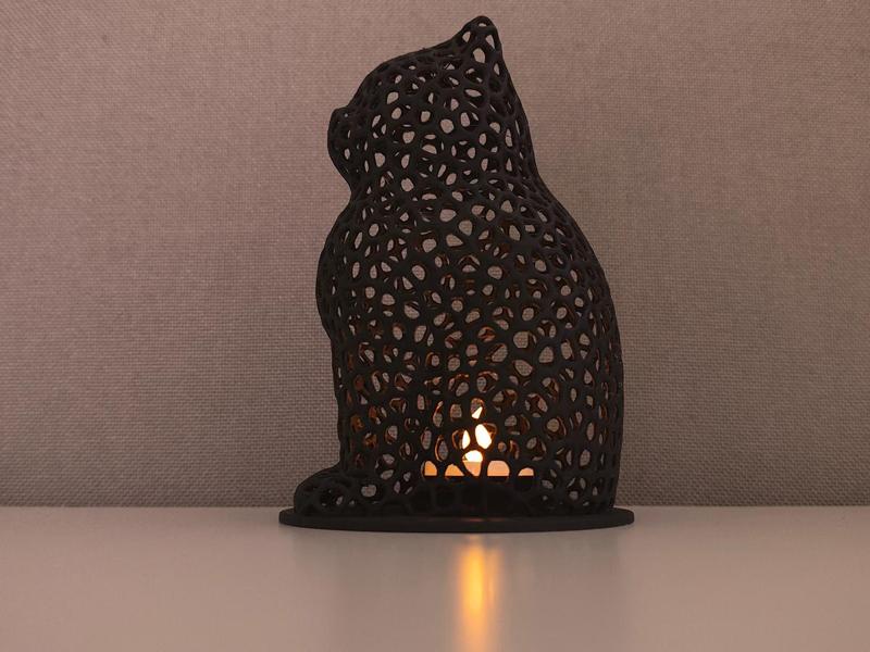 Cat Led Lamp with Voronoi