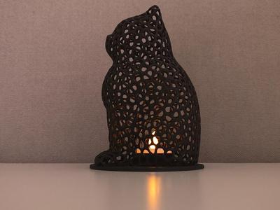 Cat Led Lamp with Voronoi