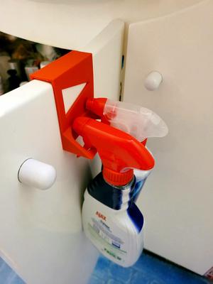 Cabinet Door Spray Bottle Holder