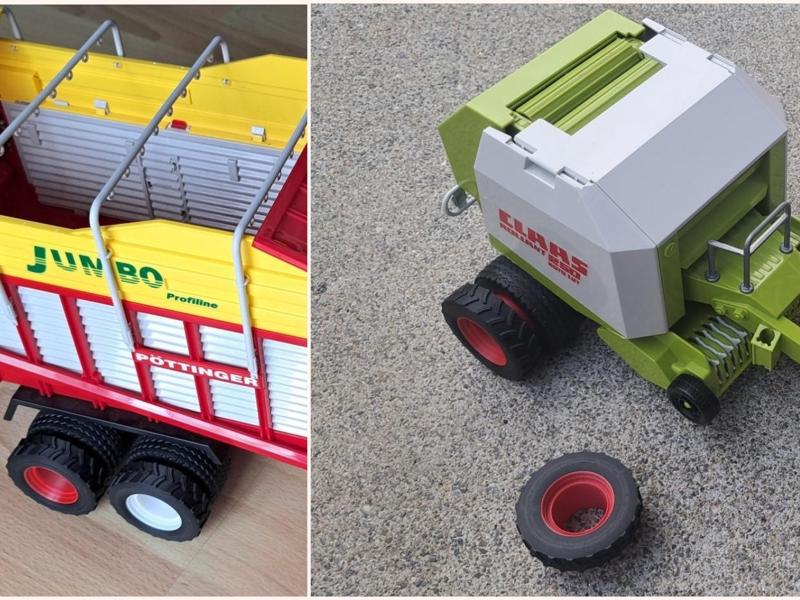 Dual wheels for bale wagon / baler etc.