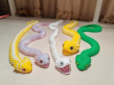 Year of the Snake Viral Hit—Articulated Rainbow Snake, Viper, and White Snake Models