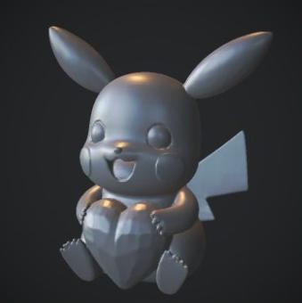 Adorable Electric Creature Holding a Heart – Cute 3D Printable Model for Valentine's Day Gift
