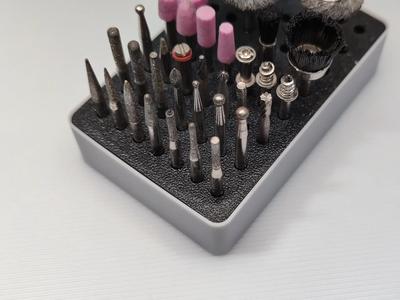 Rotary tool bit storage base (for 3mm diameter bits)