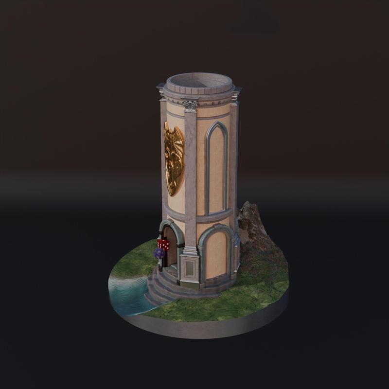Dragon and Mountain Dice Tower  