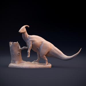 Parasaurolophus walkeri leaning -  herbivore dinosaur