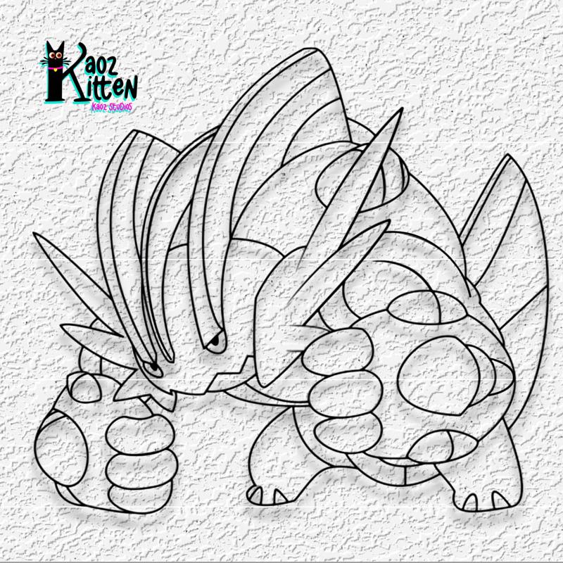 mega swampert pokemon wall art cartoon fanart