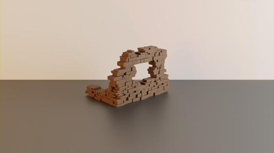 Ruined corner wall #8 - wargaming terrain