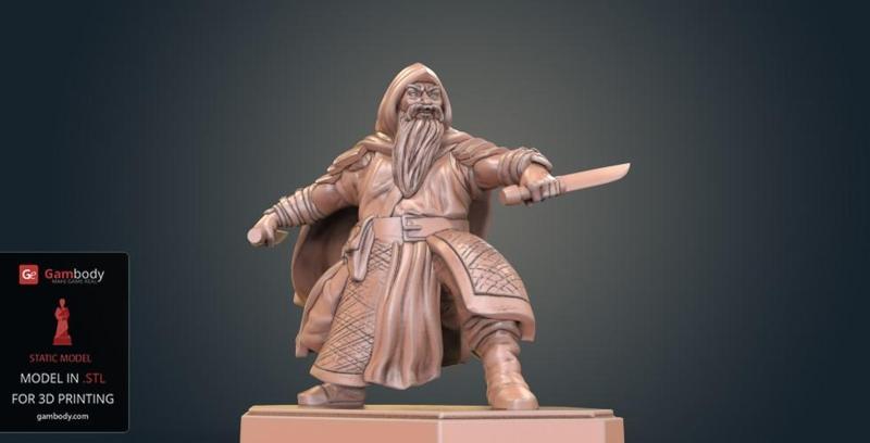 Dwarf Rogue Warrior 3D Printing Figurine | Static