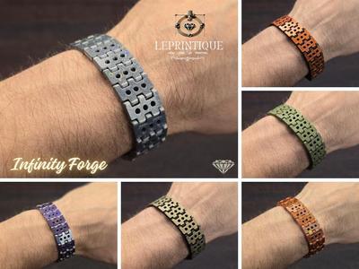 Designer Armband "Infinity Forge"  Print in Place 