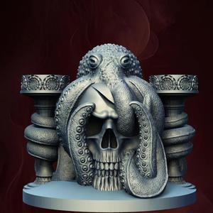 Horror Halloween Tentacle Tomb Candle Holder 3D Printer STL File Format