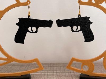 Earrings - Gun