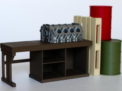 Miniature Workbench for diorama - 1:12