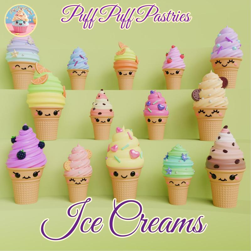 Kawaii Ice Creams Family