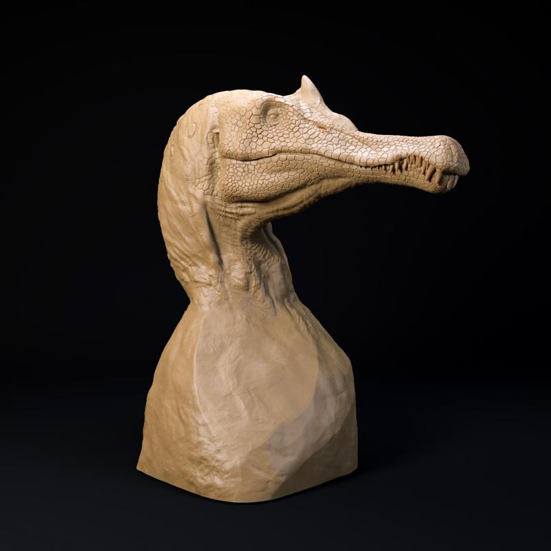 Spinosaurus bust - pre supported