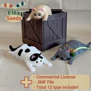 Flexi Chonky Cat Set (Print-in-place)