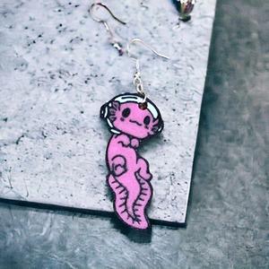 Space axolotl earrings