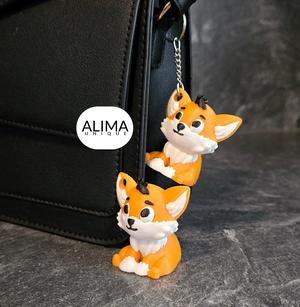 Baby wolf keychain