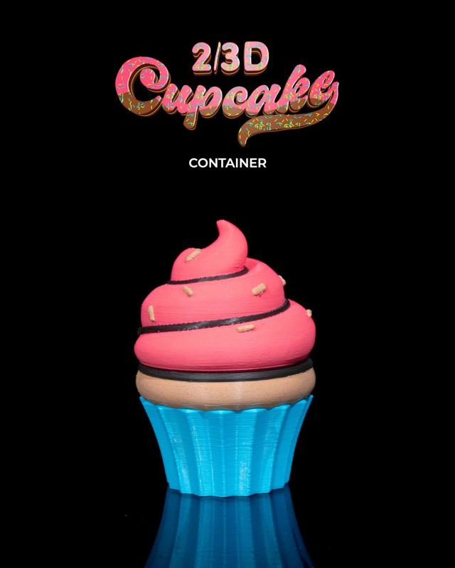 2/3D Cupcake Container