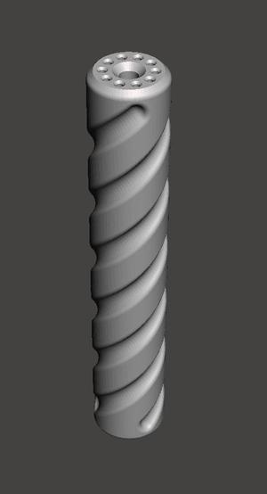 MOCK SUPRESSOR FLUTTED - 220x38 - AIRSOFT
