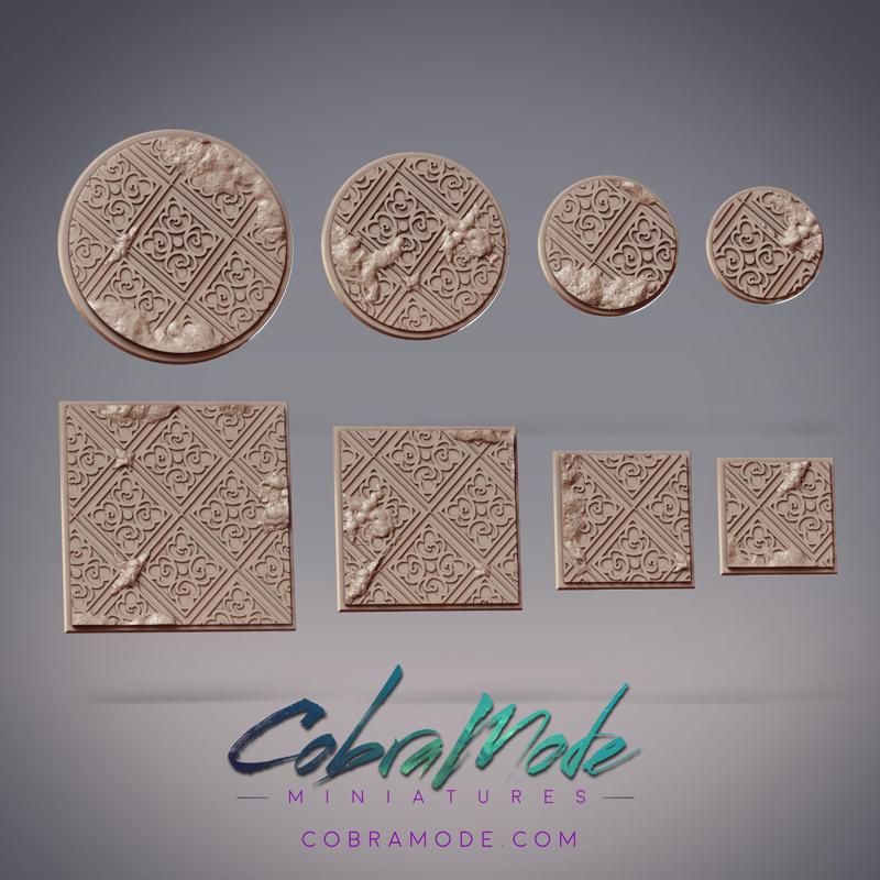 Ornate Tile Base Pack (8pcs) - Round and Square Versions