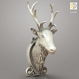 Stag's Head Trophy with 2 wall plaques