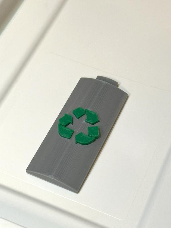 Battery Icon Recycle Bin Label