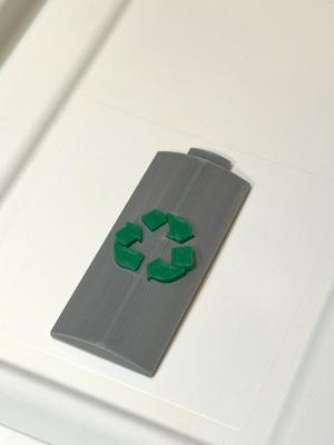 Battery Icon Recycle Bin Label