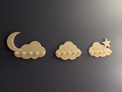 Cloud Moon Star Wall Hooks