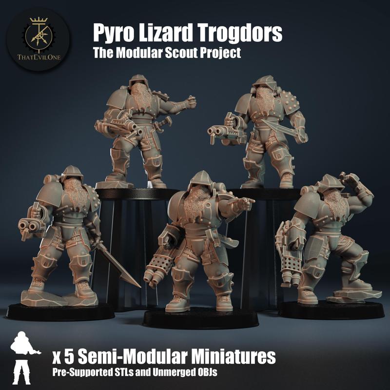 Modular Scout Pyro Lizard Trogdors - Presupported 