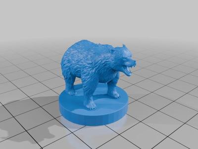 Black Bear on 25mm Base (medium) for Tabletop Gaming