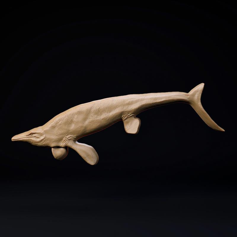 Tylosaurus magnet or Bas-relief pre-supported FREE model