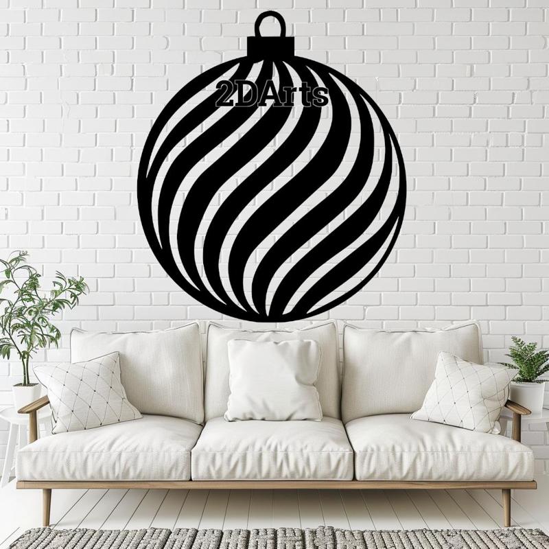 Christmas Tree Ball 2D Wall Art/Window Art - Digital STL & SVG Files for 3D Printing and Laser Cutti