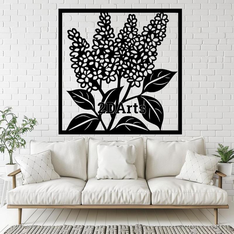 Lilac 2D Wall Art/Window Art - Digital STL & SVG File for 3D Printing or Laser Cutting