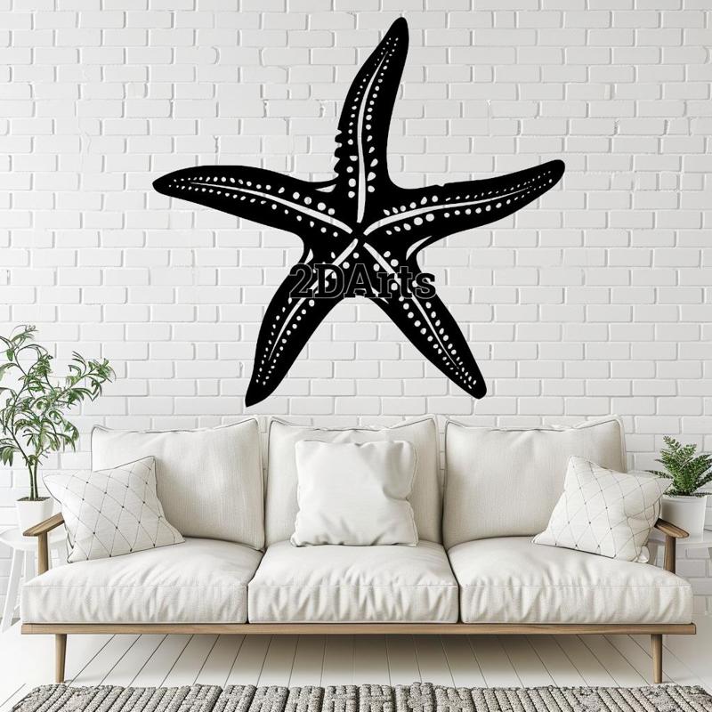 Starfish 2D Wall Art/Window Art - Digital STL & SVG File for 3D Printing or Laser Cutting