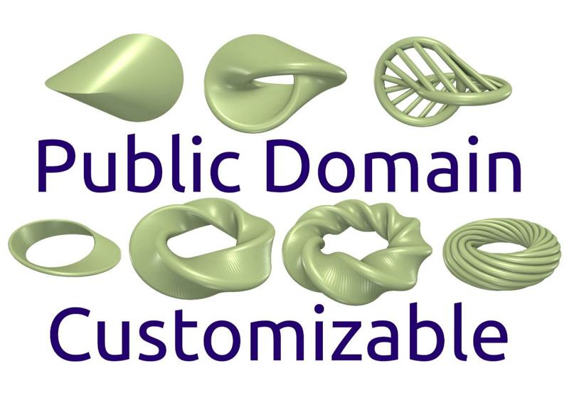 Swirl, Möbius, Oloid, Anti Oloid (OpenSCAD)