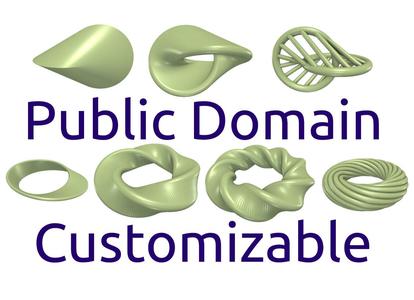 Swirl, Möbius, Oloid, Anti Oloid (OpenSCAD)
