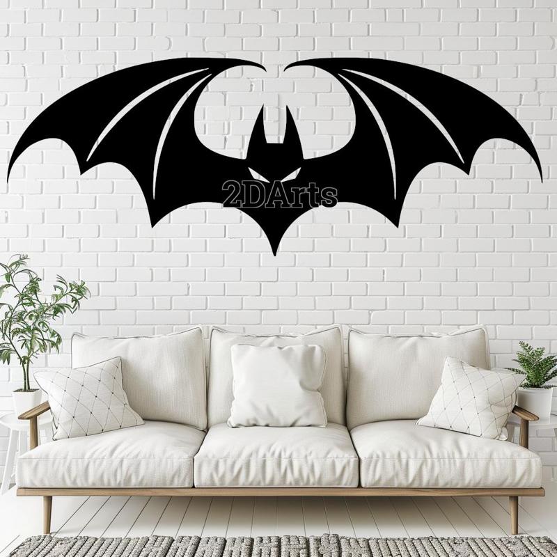 Bat 2D Wall Art/Window Art - Digital STL & SVG Files for 3D Printing and Laser Cutting