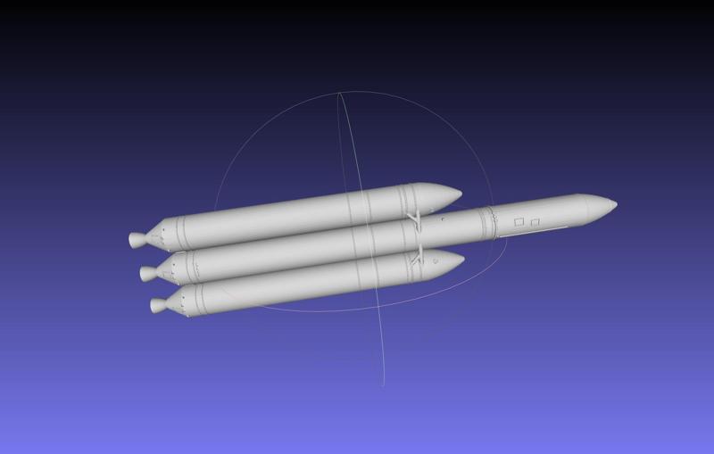 Delta IV Heavy Rocket 3D-Printable Miniature