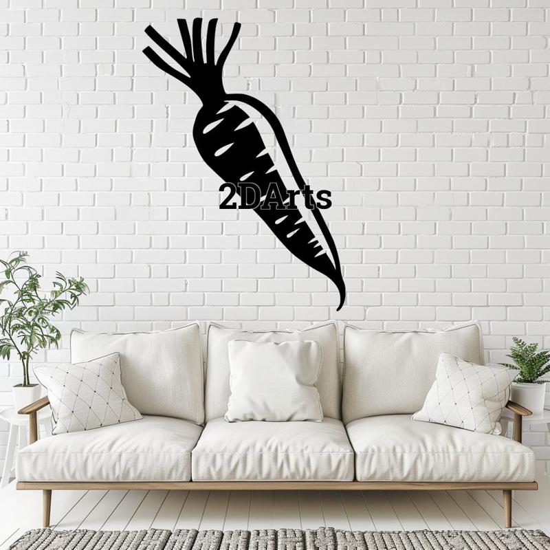 Carrot 2D Wall Art/Window Art - Digital STL & SVG File for 3D Printing or Laser Cutting