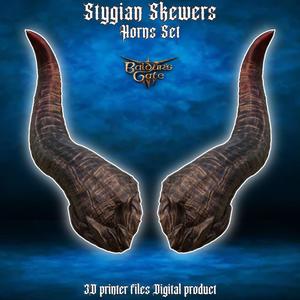 Fantasy Tiefling Stygian Skewers Cosplay Horns  Baldurs Gate 3