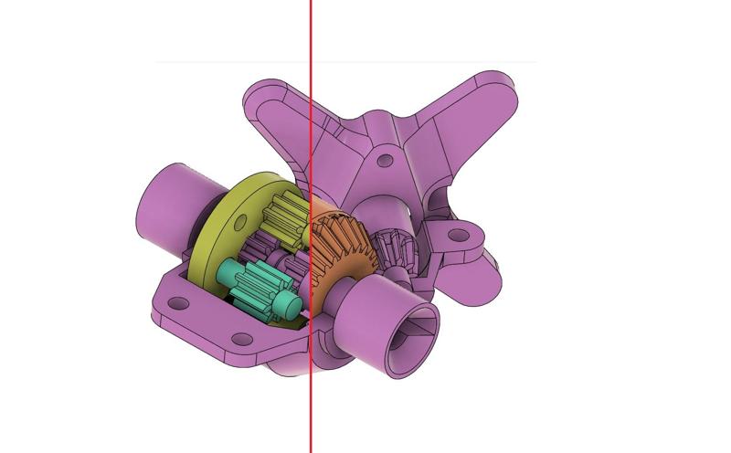 Differential (strong, all printed parts, FDM optimized)