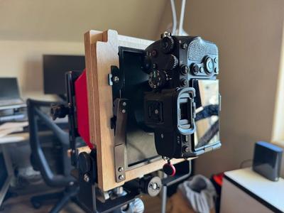 Sony E to Graflex 4x5 back