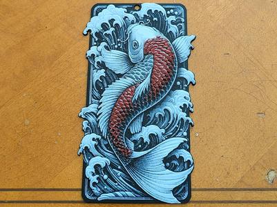 Koi Fish Carp Bookmark - Version 1 - Hueforge