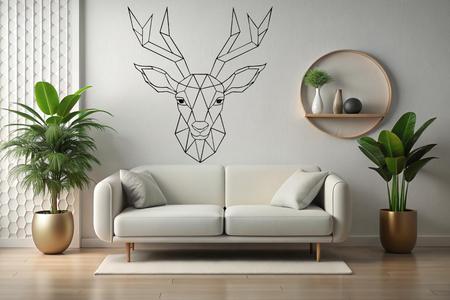 Geometric Low Poly Deer, Wall art, Wall Tattoo