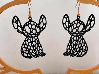 Earrings - Stitch ( Voronoi Style )